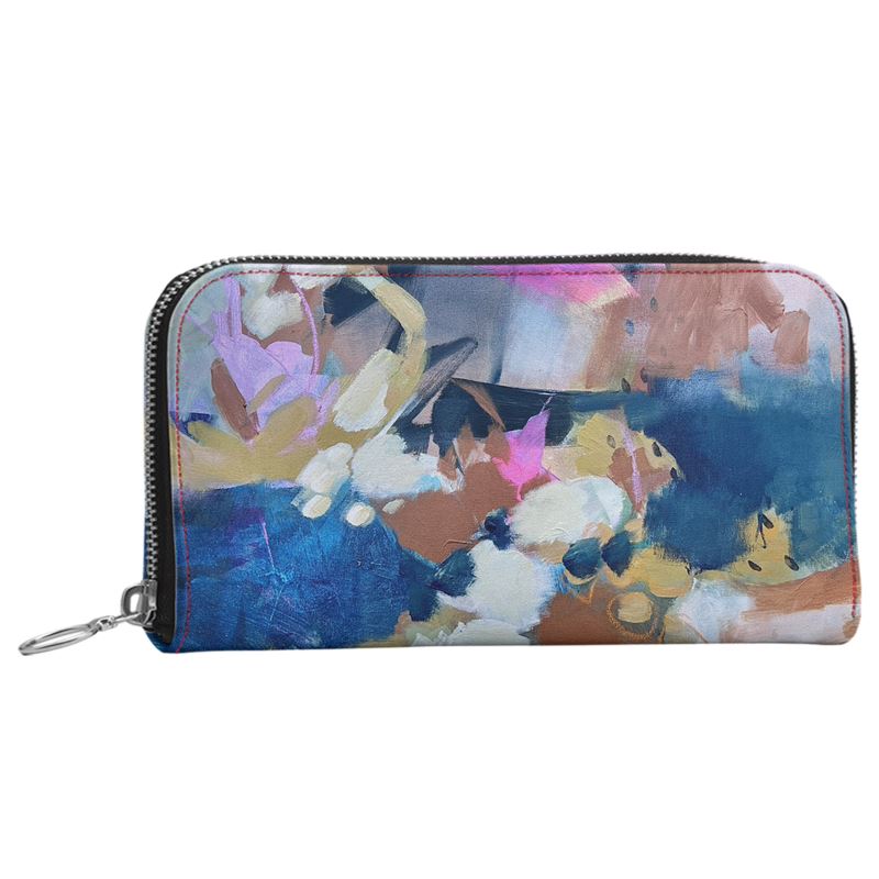 Leather Zip Wallet "Let's Groove"