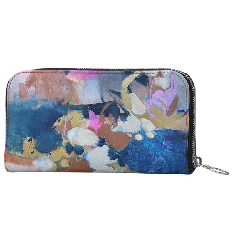 Leather Zip Wallet "Let's Groove"