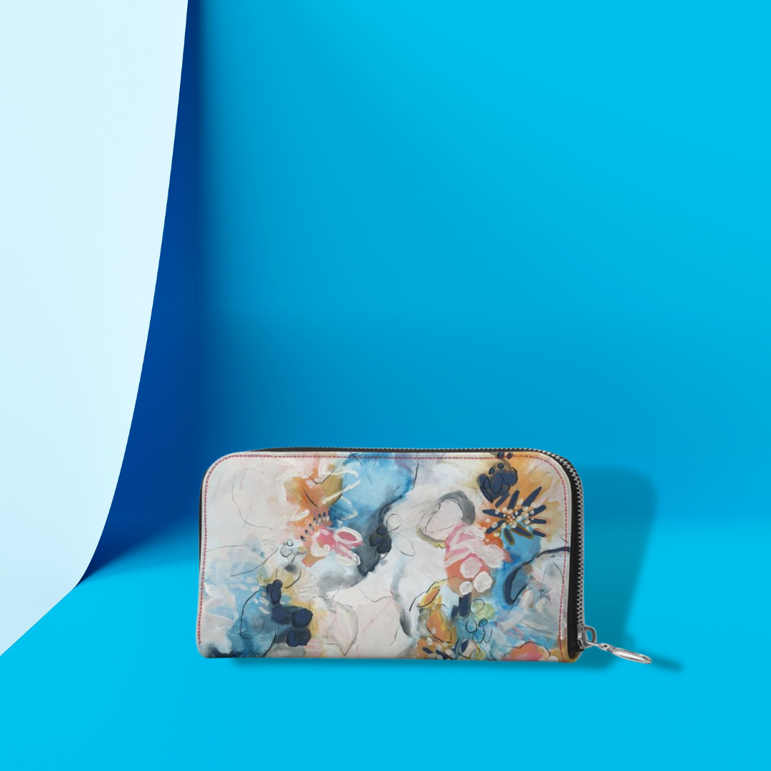 Leather Zip Wallet "Pretty Please"